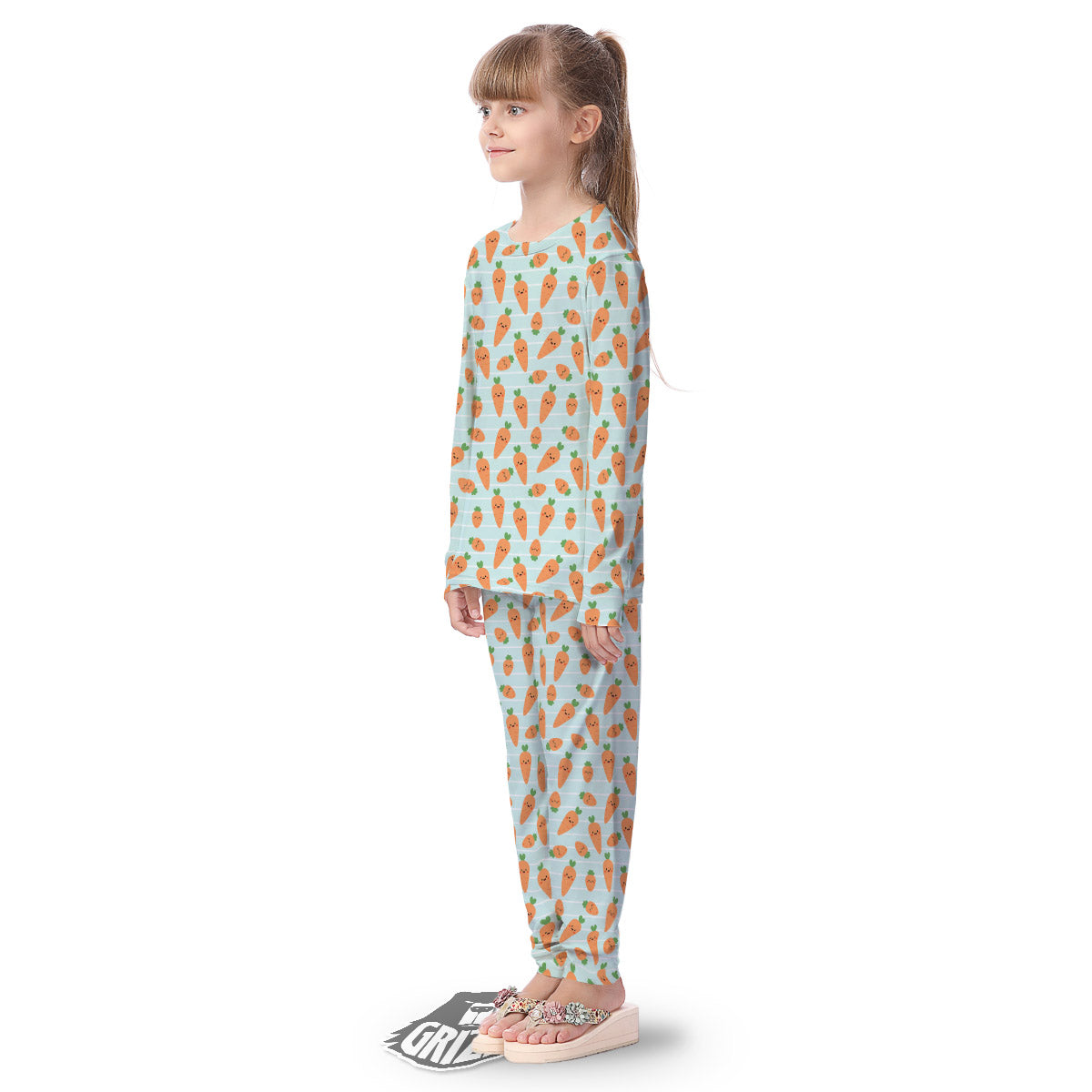 Carrot Cute Print Pattern Kid's Pajamas-grizzshop
