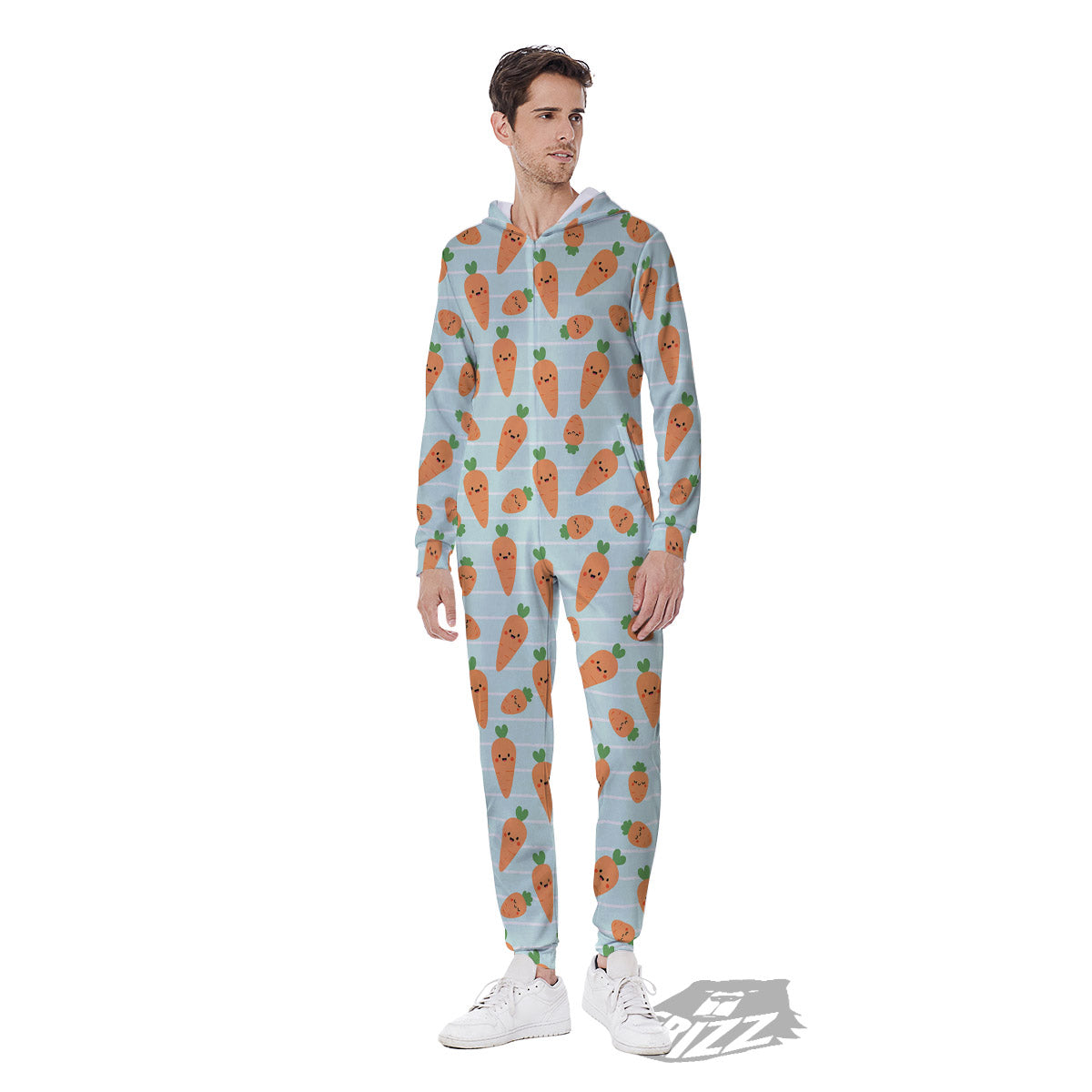 Carrot Cute Print Pattern Men's Jumpsuit-grizzshop
