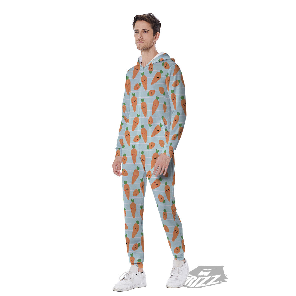 Carrot Cute Print Pattern Men's Jumpsuit-grizzshop
