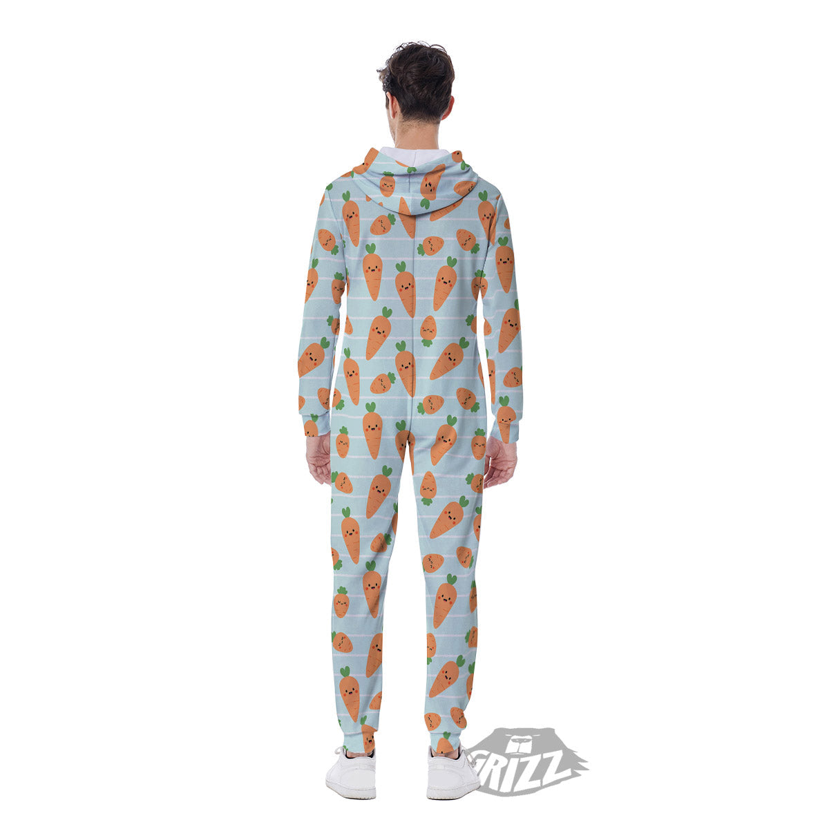 Carrot Cute Print Pattern Men's Jumpsuit-grizzshop