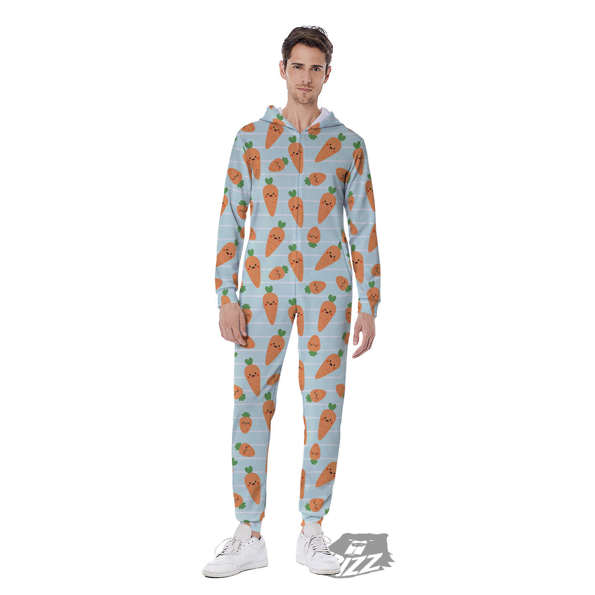 Carrot Cute Print Pattern Men's Jumpsuit-grizzshop