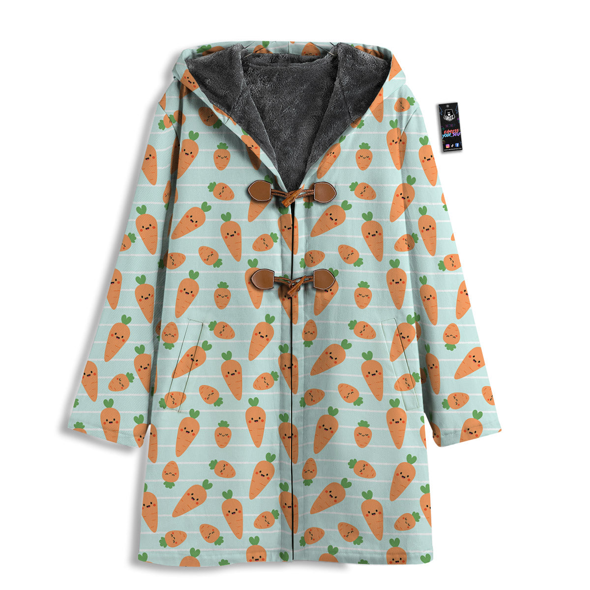 Carrot Cute Print Pattern Men's Windbreaker Jacket-grizzshop