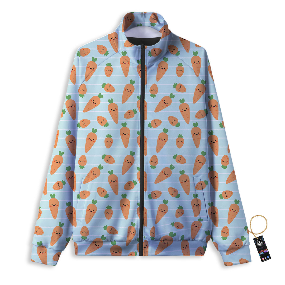Carrot Cute Print Pattern Track Jacket-grizzshop