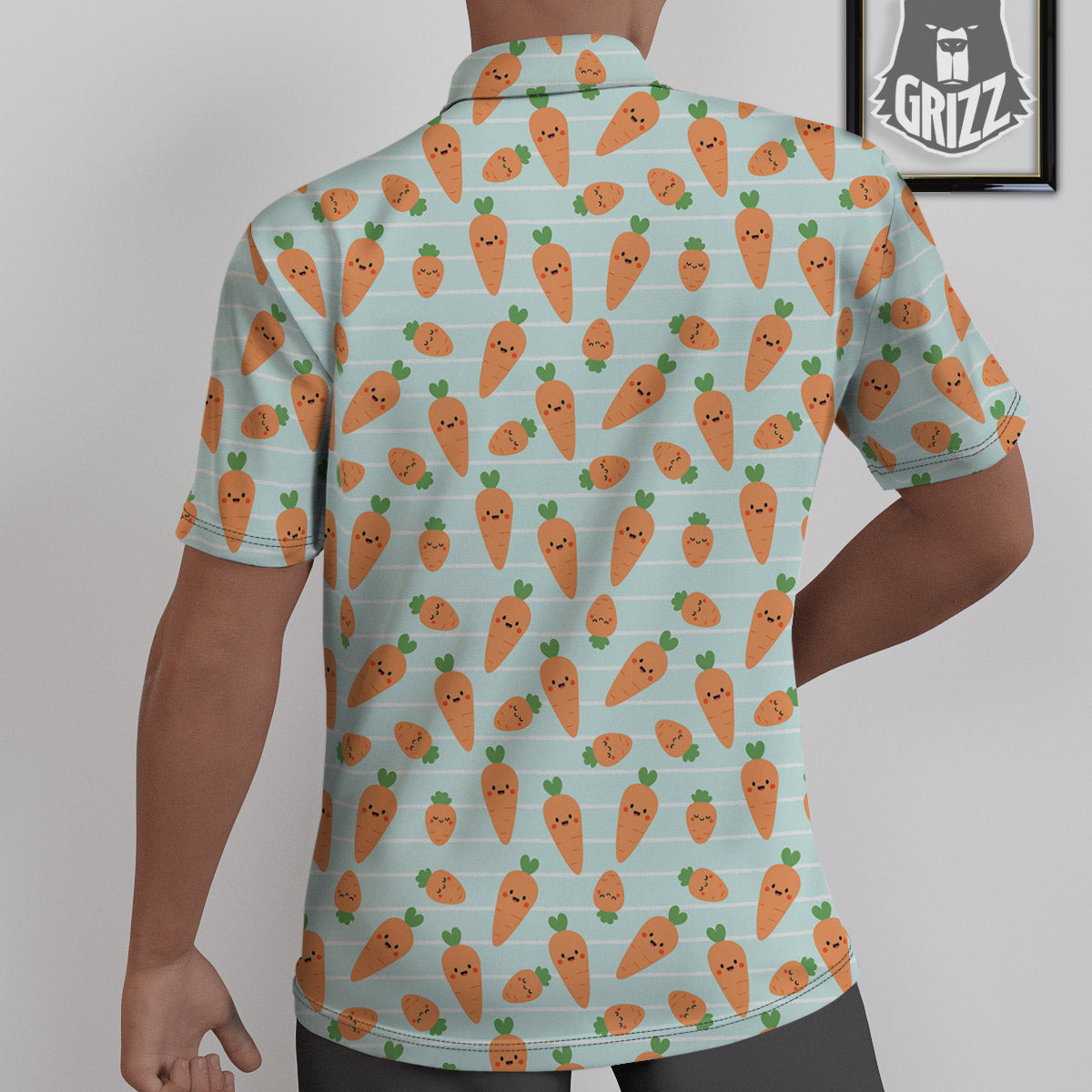 Carrot Cute Print Pattern Untucked Shirts-grizzshop