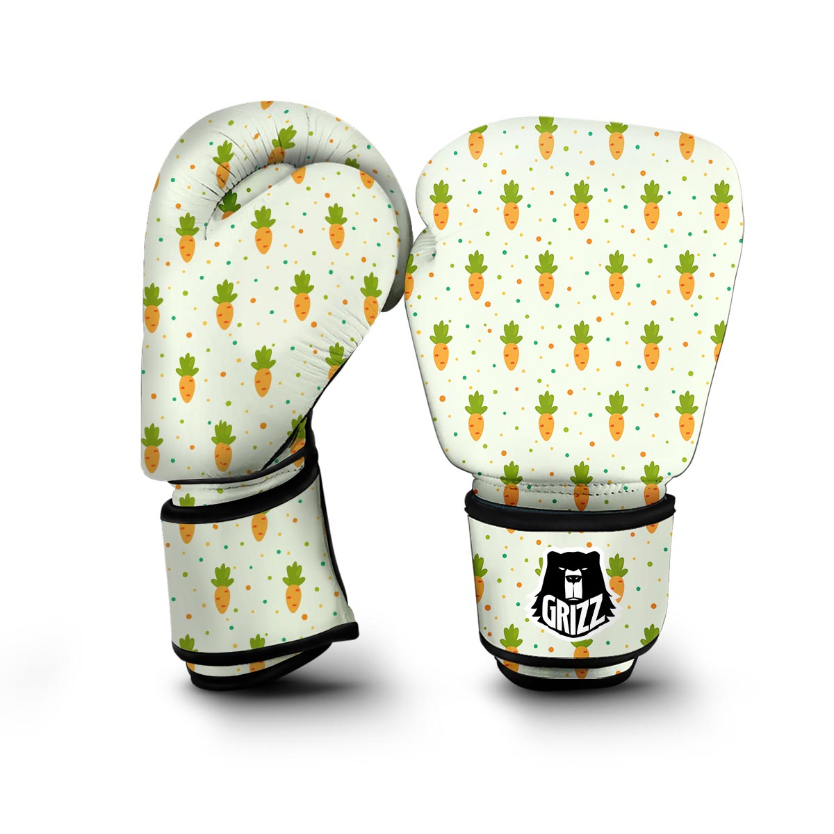 Carrot Dot Pattern Print Boxing Gloves-grizzshop