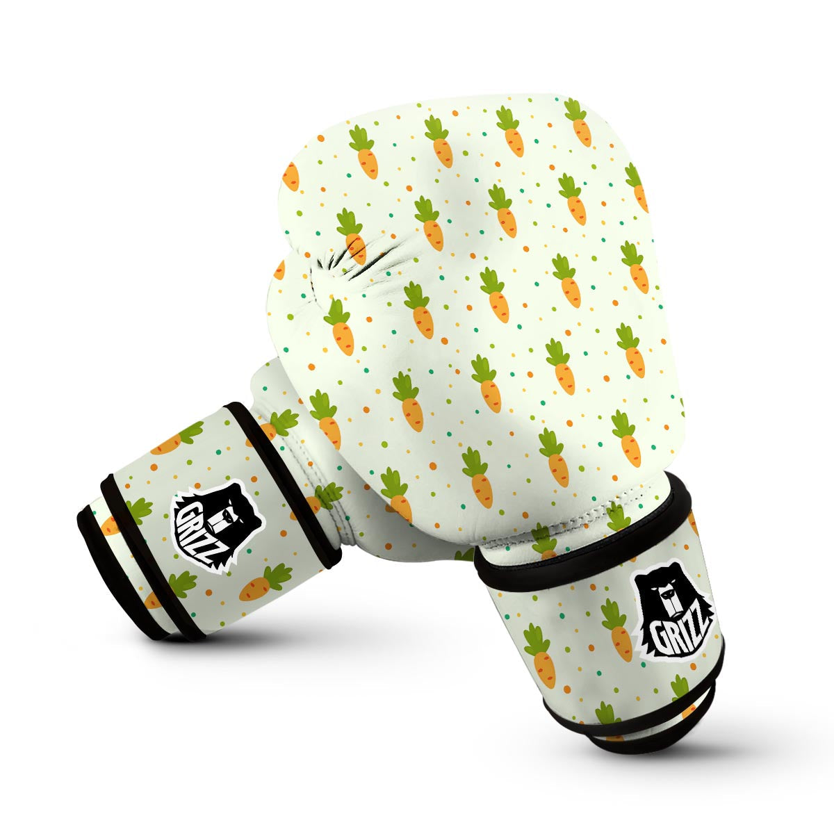 Carrot Dot Pattern Print Boxing Gloves-grizzshop
