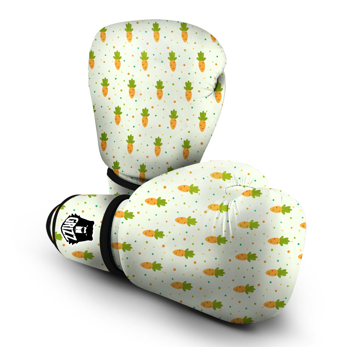 Carrot Dot Pattern Print Boxing Gloves-grizzshop