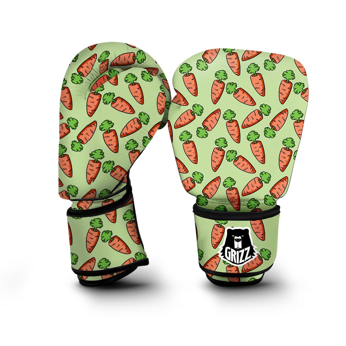 Carrot Green Cute Print Pattern Boxing Gloves-grizzshop
