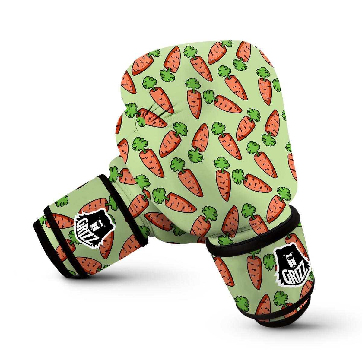 Carrot Green Cute Print Pattern Boxing Gloves-grizzshop