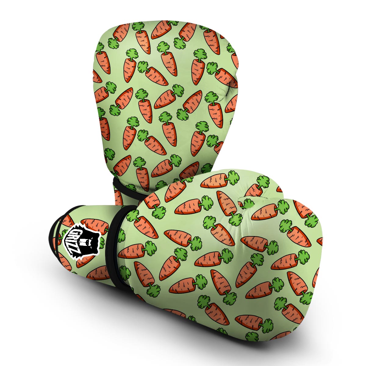 Carrot Green Cute Print Pattern Boxing Gloves-grizzshop