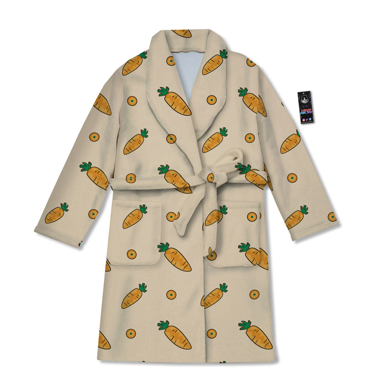 Carrot Little Print Pattern Bathrobe-grizzshop