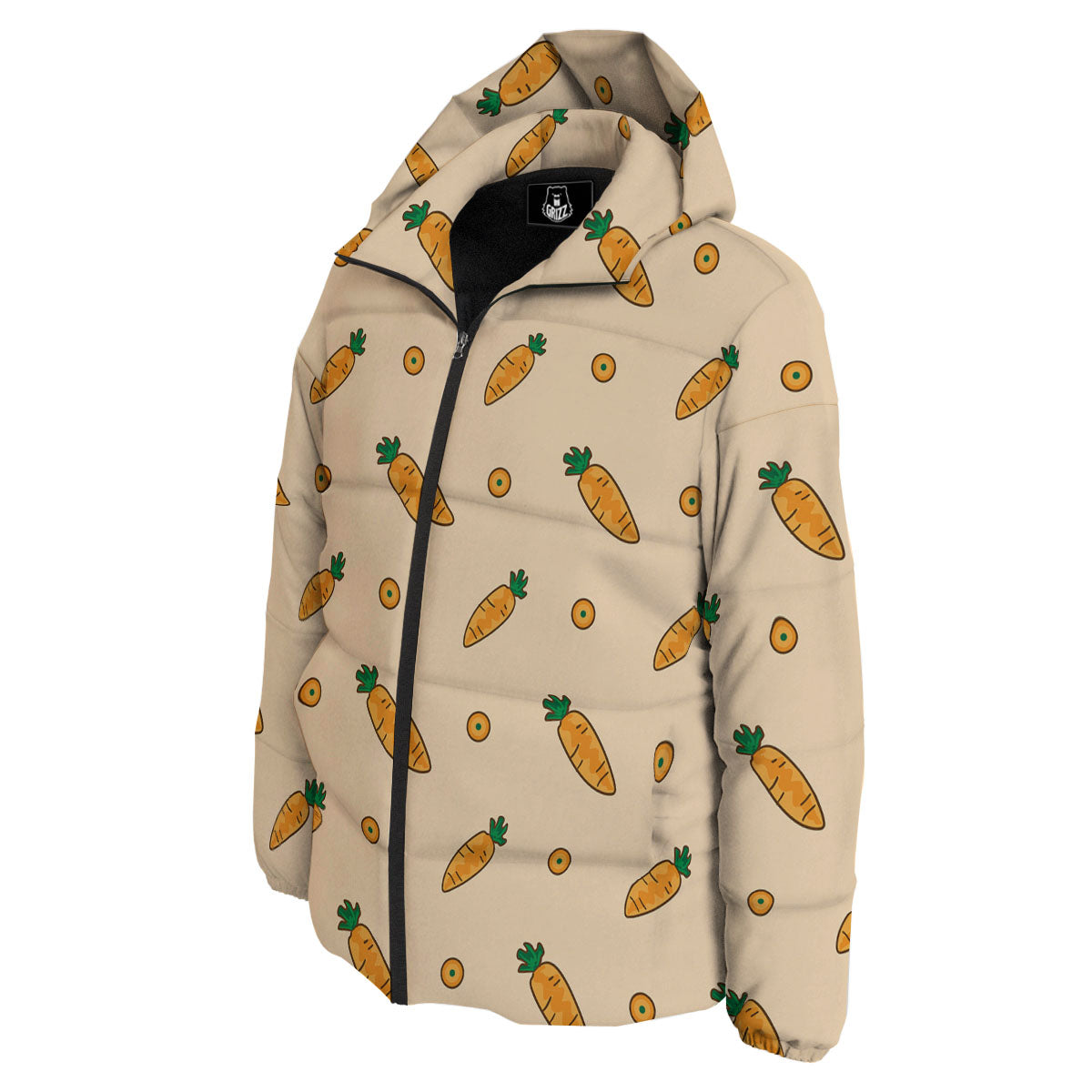 Carrot Little Print Pattern Down Jacket-grizzshop