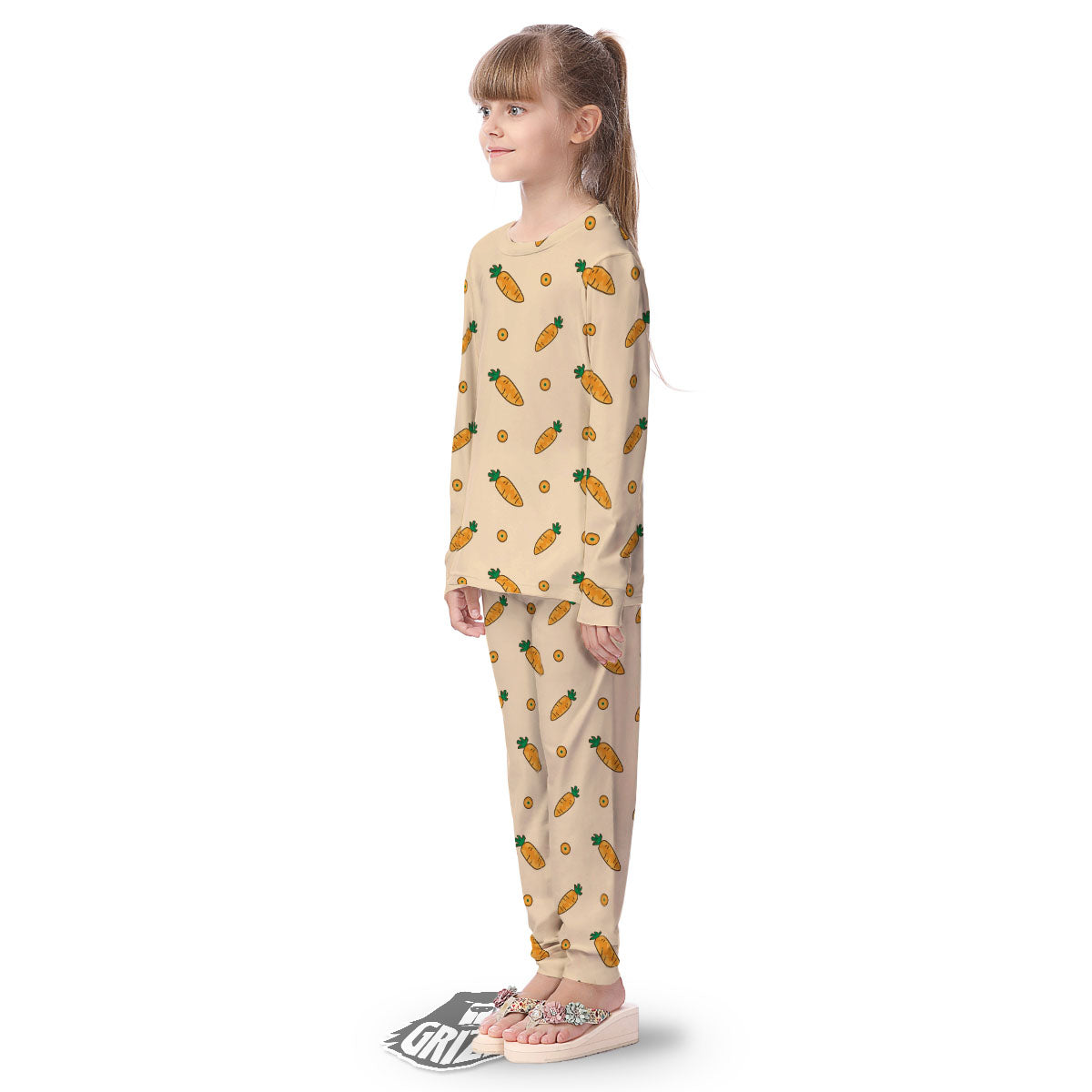 Carrot Little Print Pattern Kid's Pajamas-grizzshop