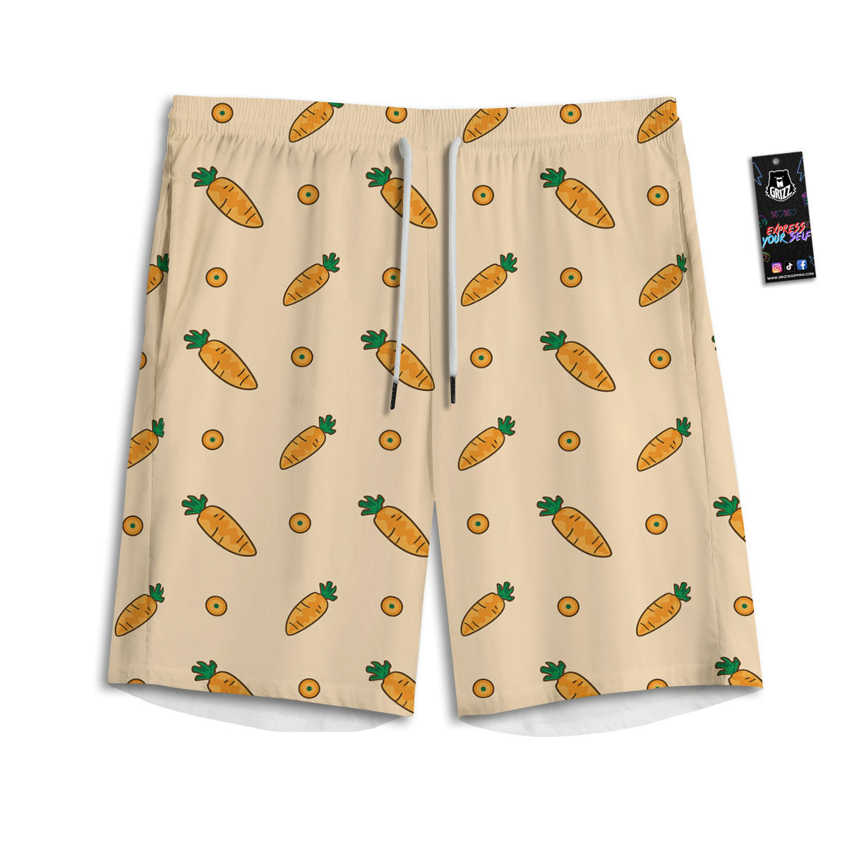 Carrot Little Print Pattern Men's Athletic Shorts