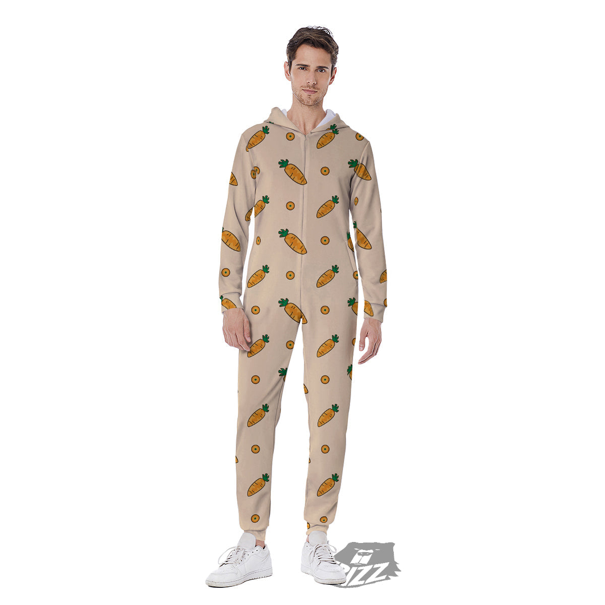 Carrot Little Print Pattern Men's Jumpsuit-grizzshop