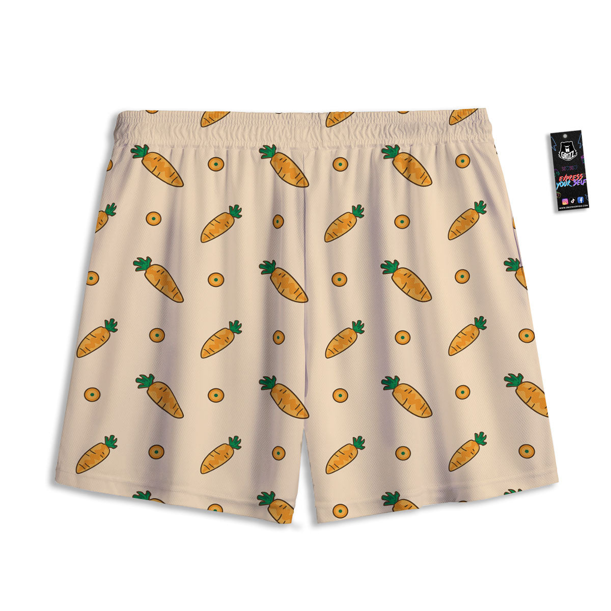Carrot Little Print Pattern Mesh Shorts