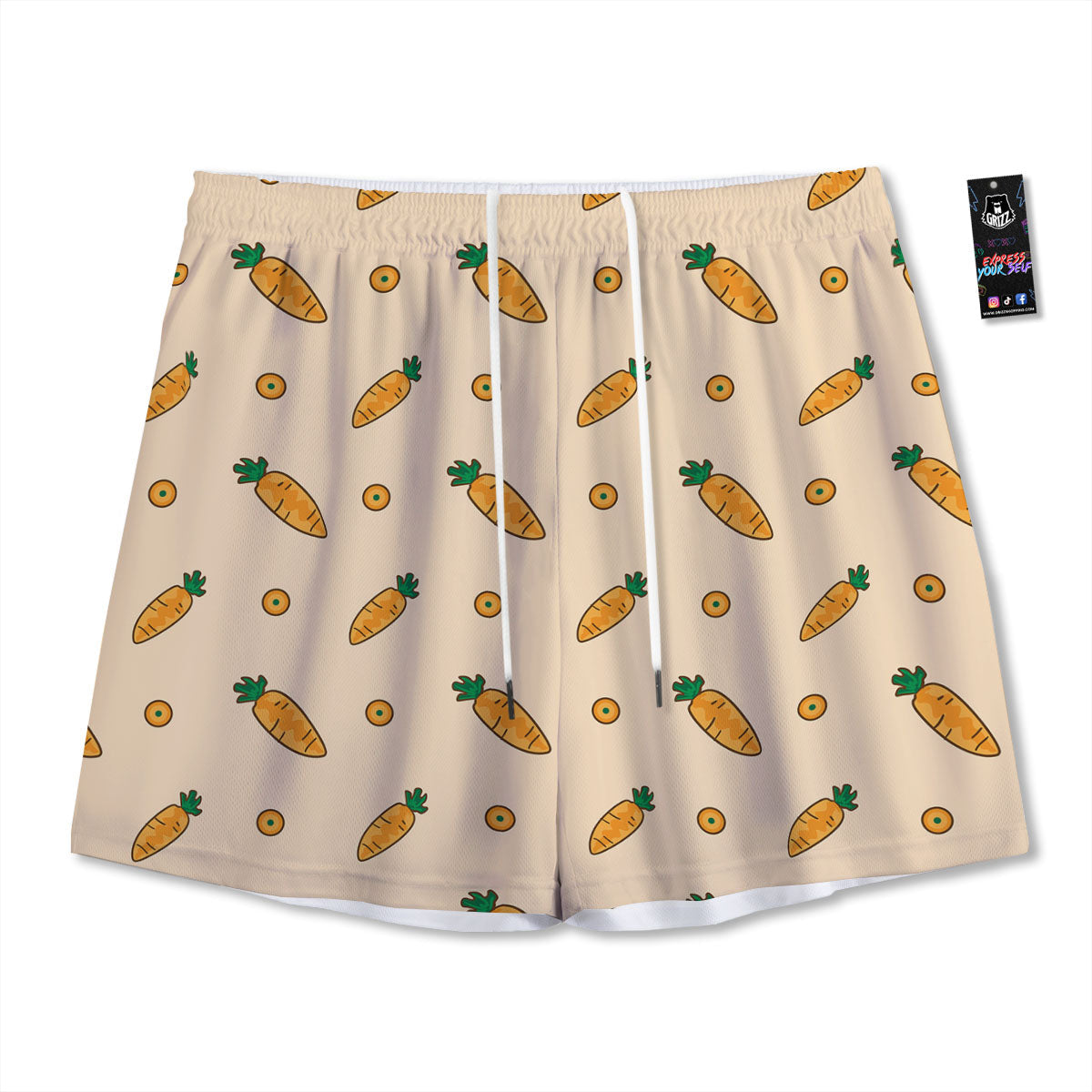 Carrot Little Print Pattern Mesh Shorts