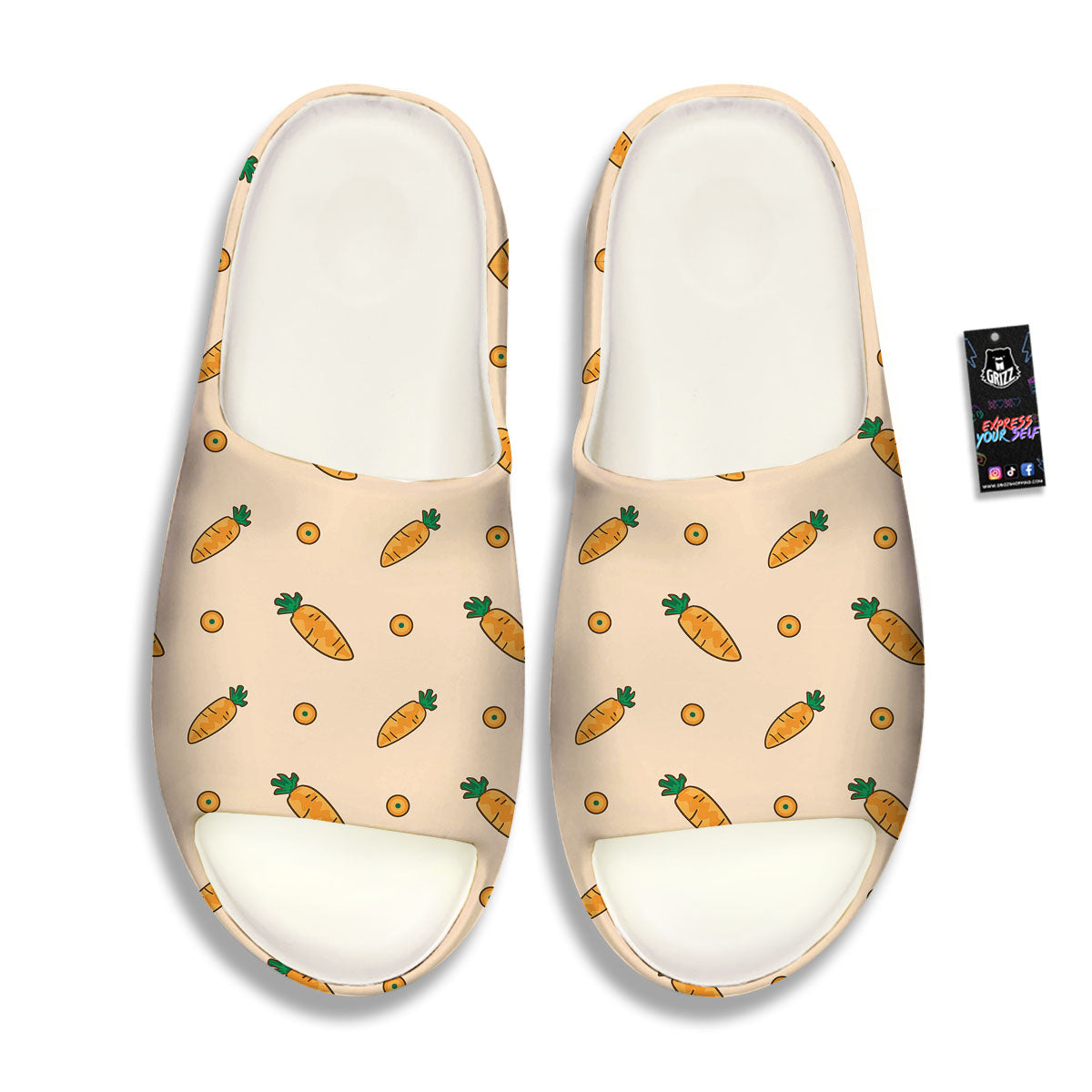 Carrot Little Print Pattern Sandals-grizzshop