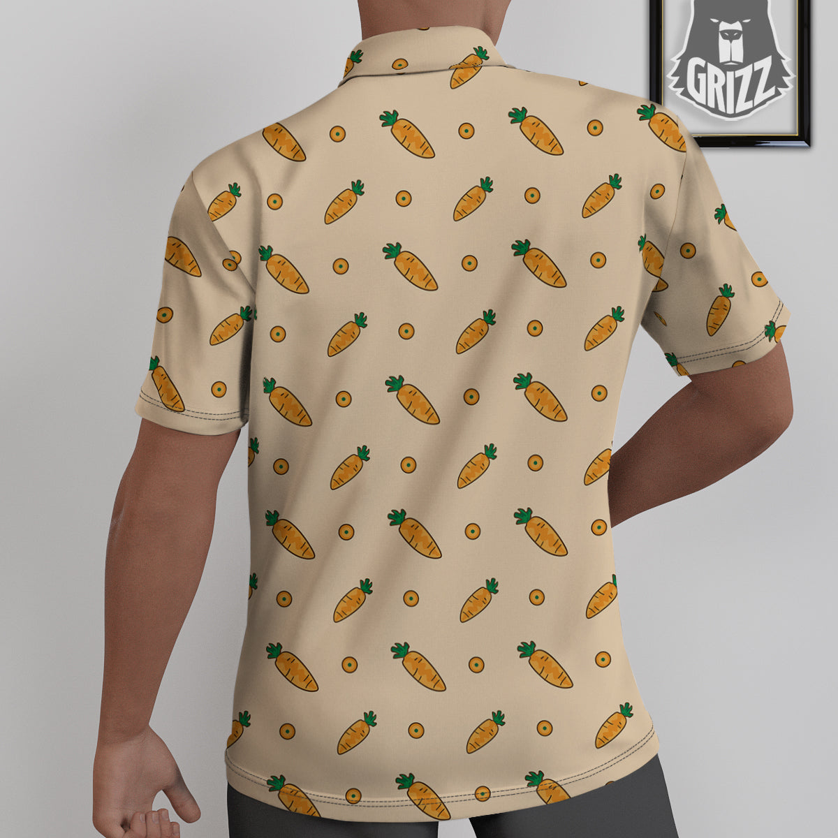 Carrot Little Print Pattern Untucked Shirts-grizzshop