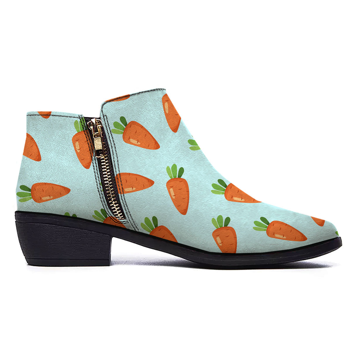 Carrot Print Pattern Ankle Boots-grizzshop