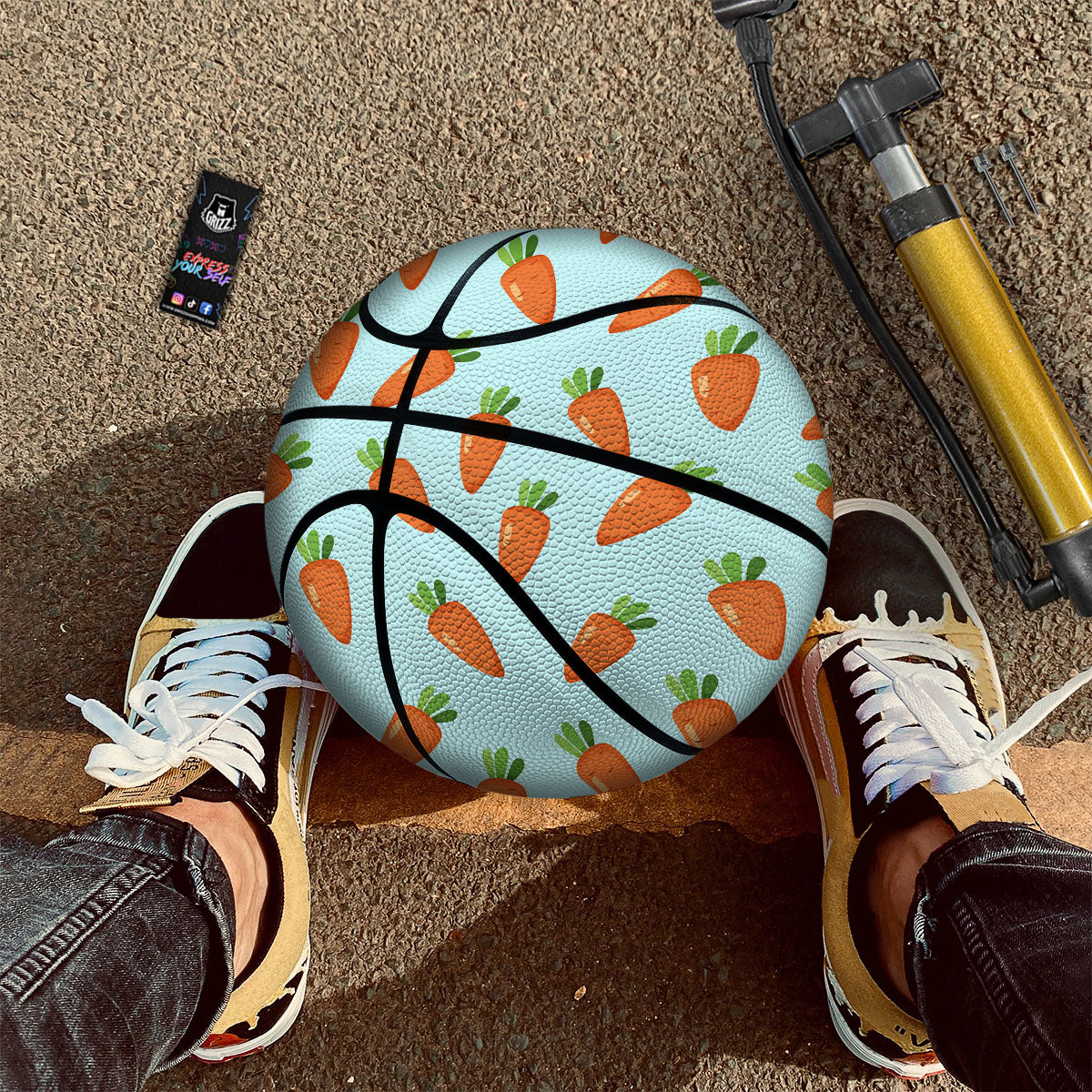 Carrot Print Pattern Basketball-grizzshop