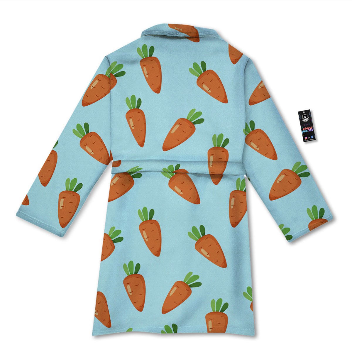 Carrot Print Pattern Bathrobe-grizzshop