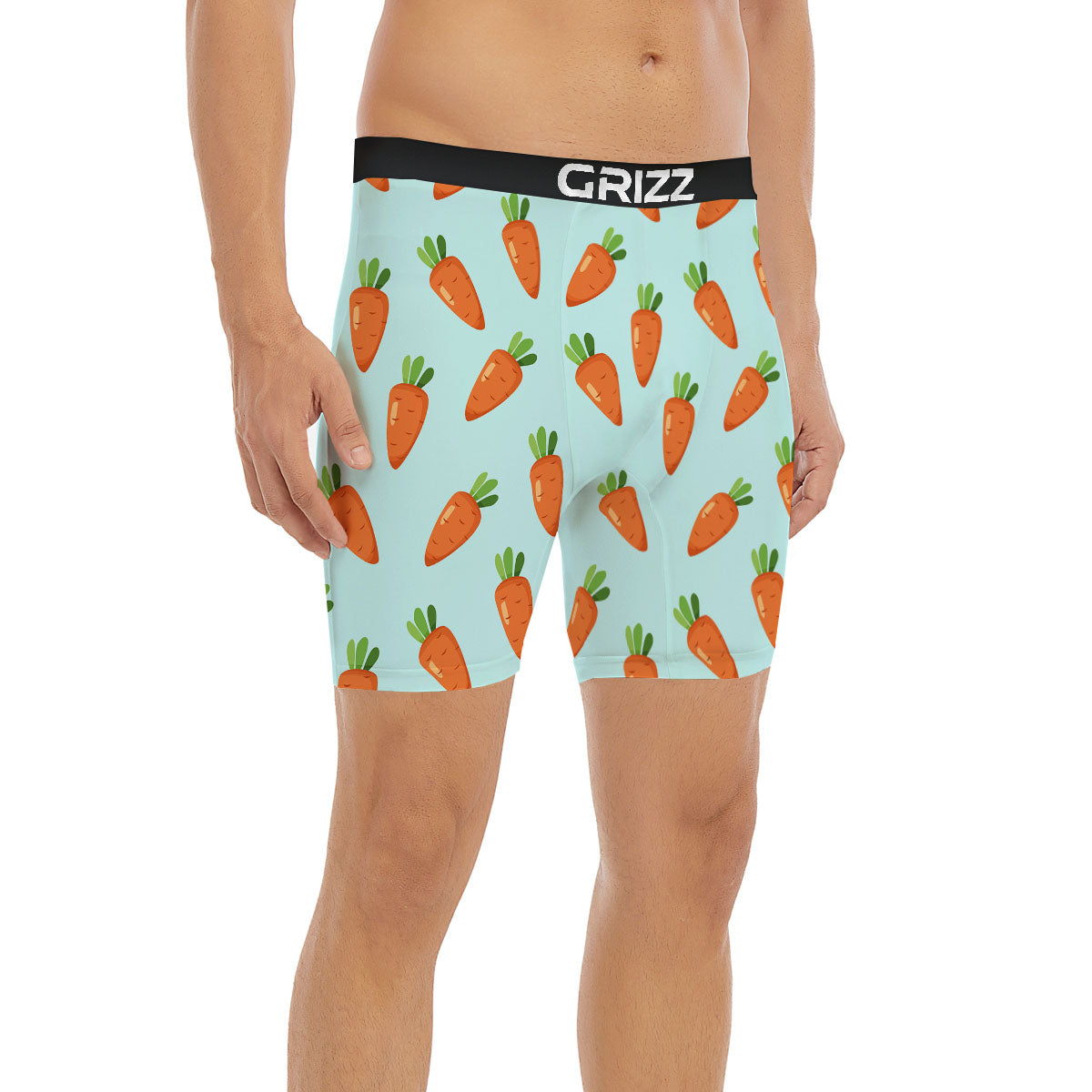 Carrot Print Pattern Boxer Briefs-grizzshop