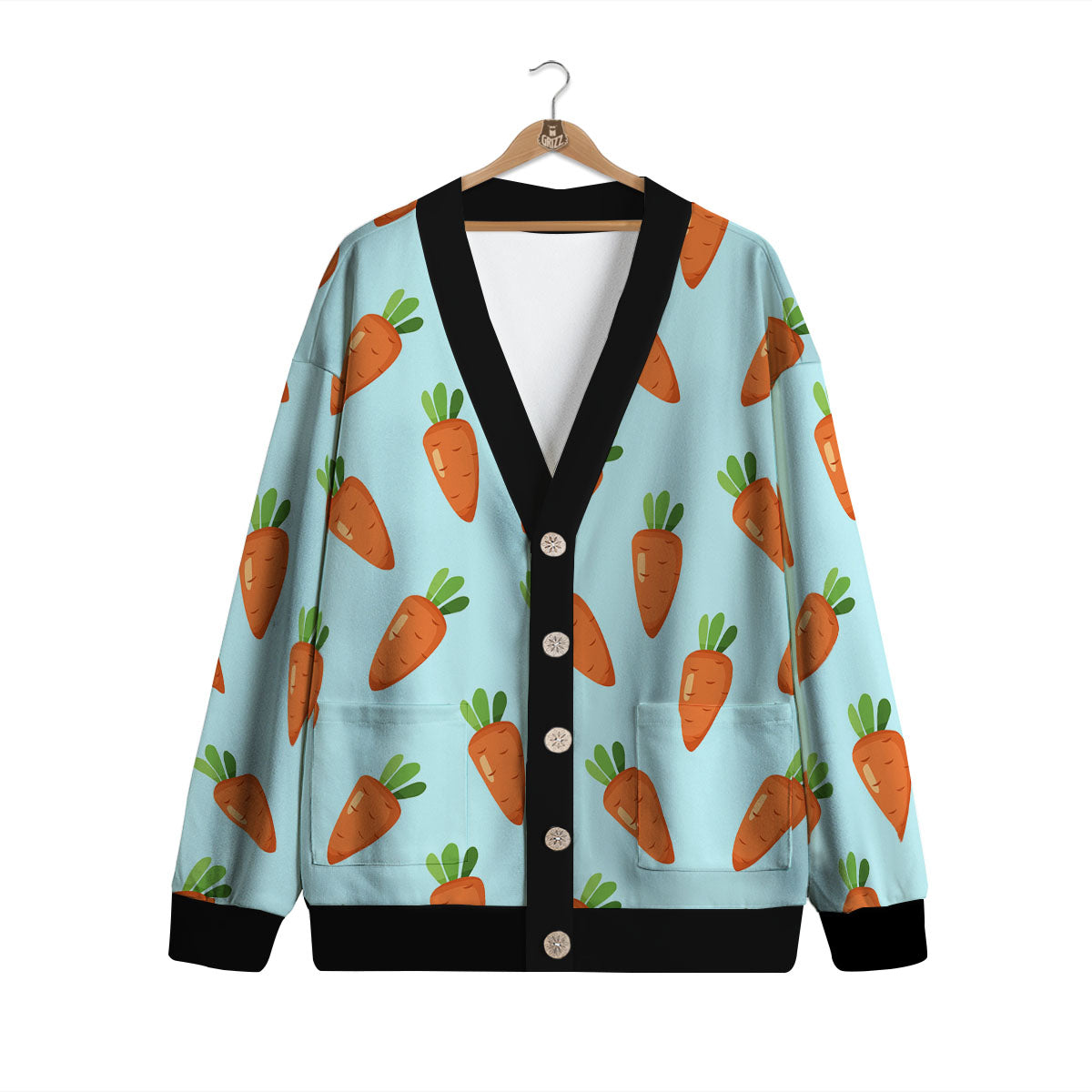 Carrot Print Pattern Cardigan-grizzshop