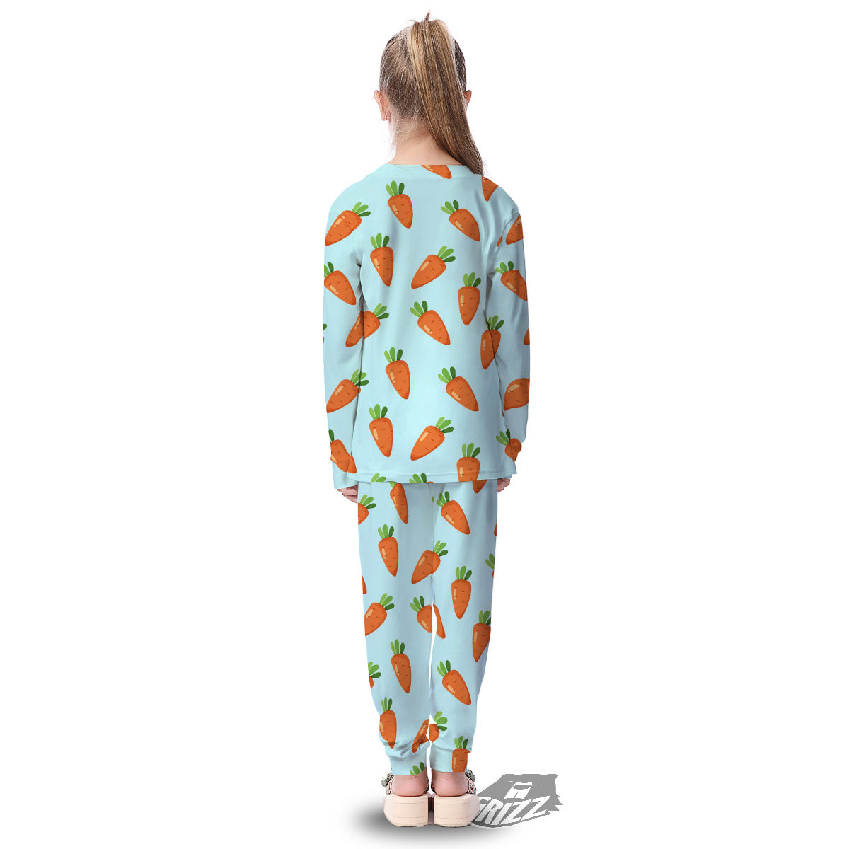 Carrot Print Pattern Kid's Pajamas-grizzshop