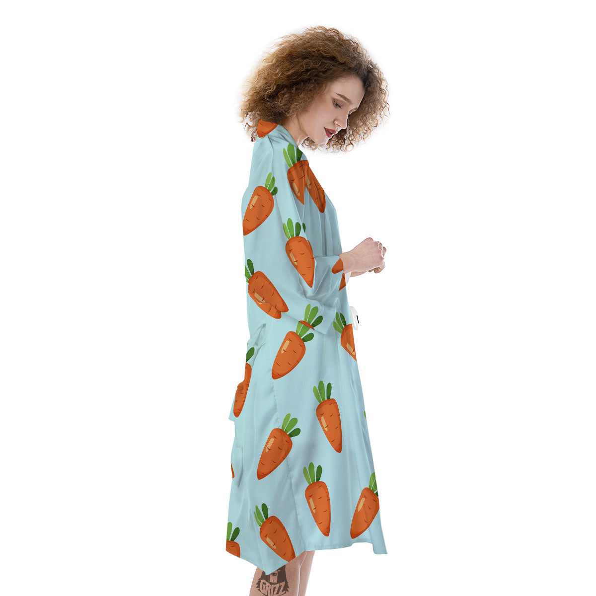 Carrot Print Pattern Kimono-grizzshop
