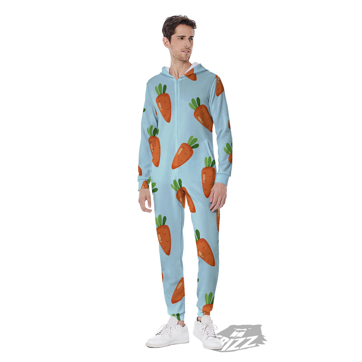 Carrot Print Pattern Men's Jumpsuit-grizzshop