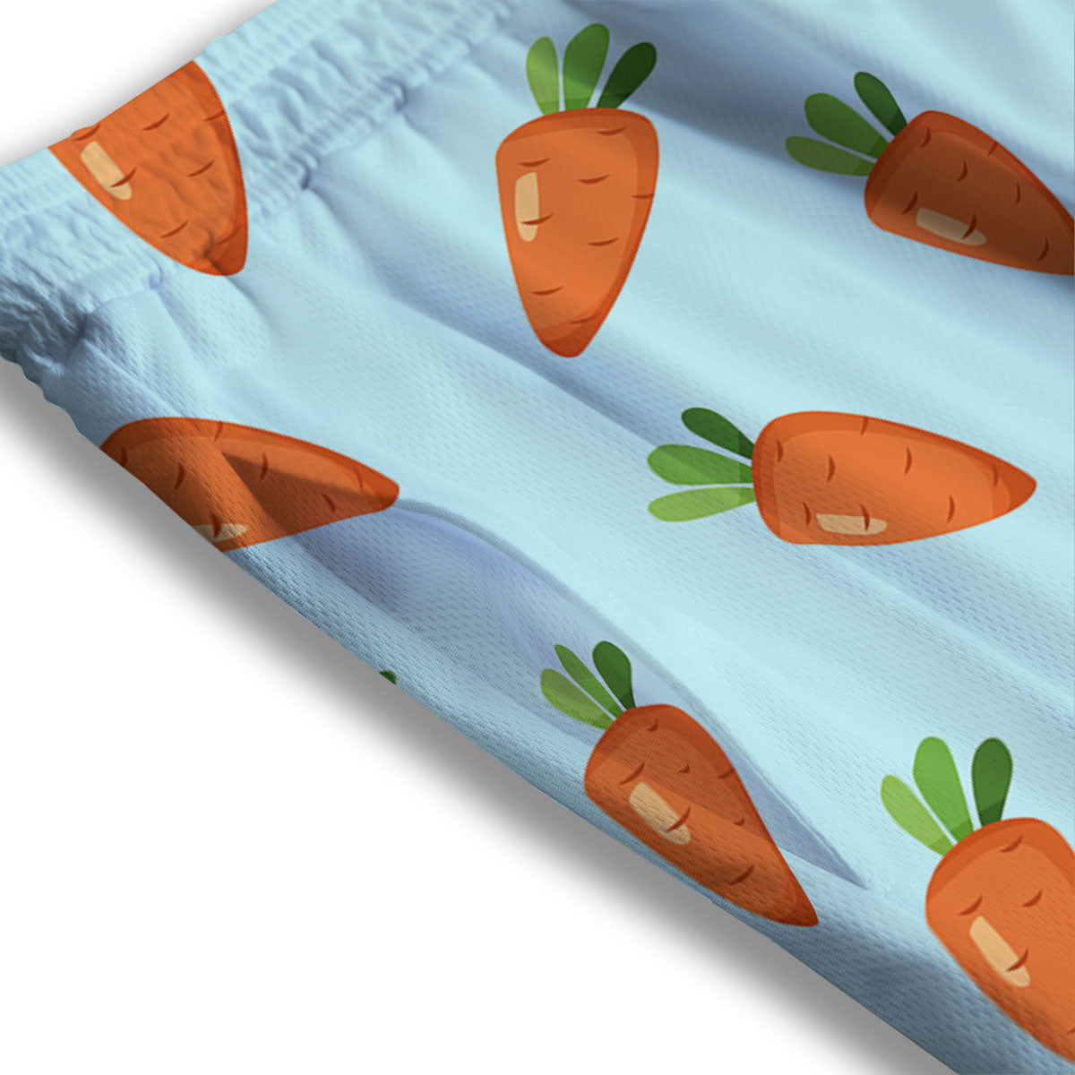 Carrot Print Pattern Mesh Shorts