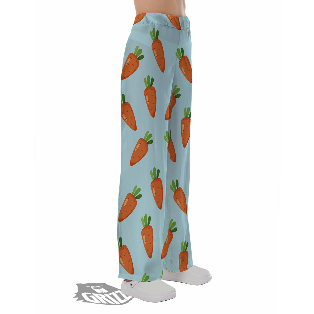 Carrot Print Pattern Pajama Pants-grizzshop