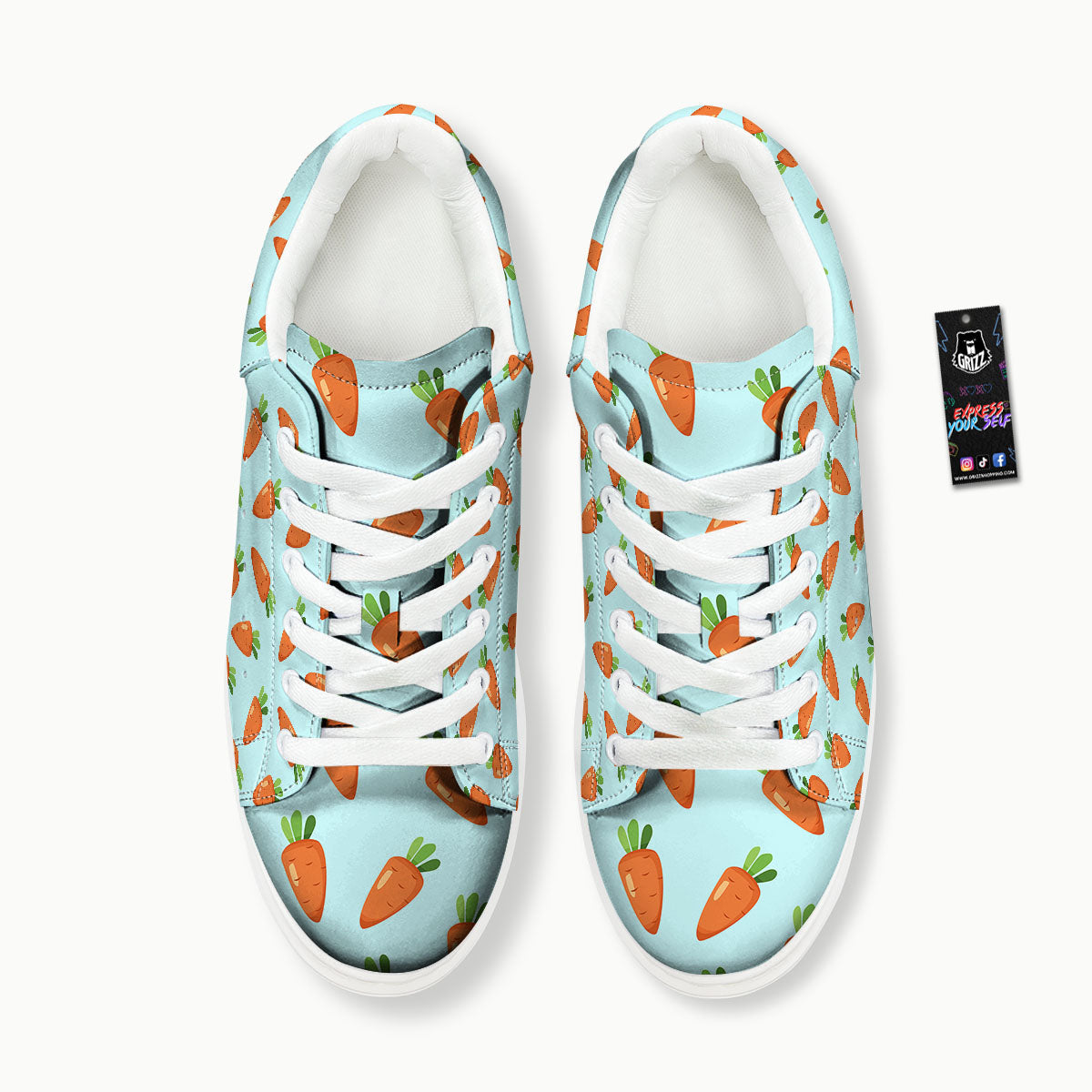 Carrot Print Pattern Platform Shoes-grizzshop