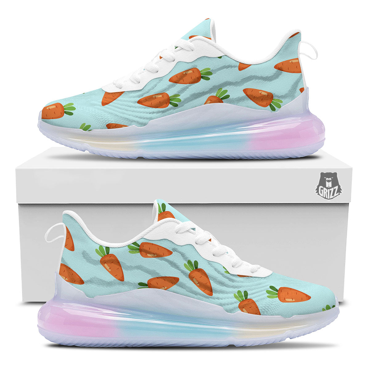 Carrot Print Pattern Running Sneakers-grizzshop