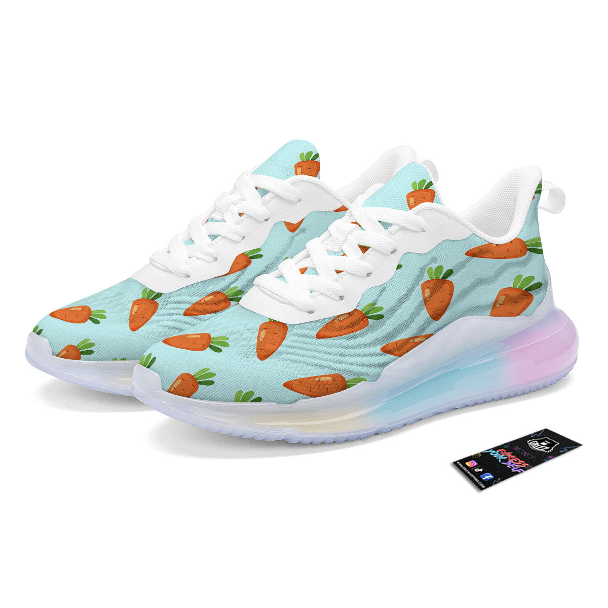Carrot Print Pattern Running Sneakers-grizzshop