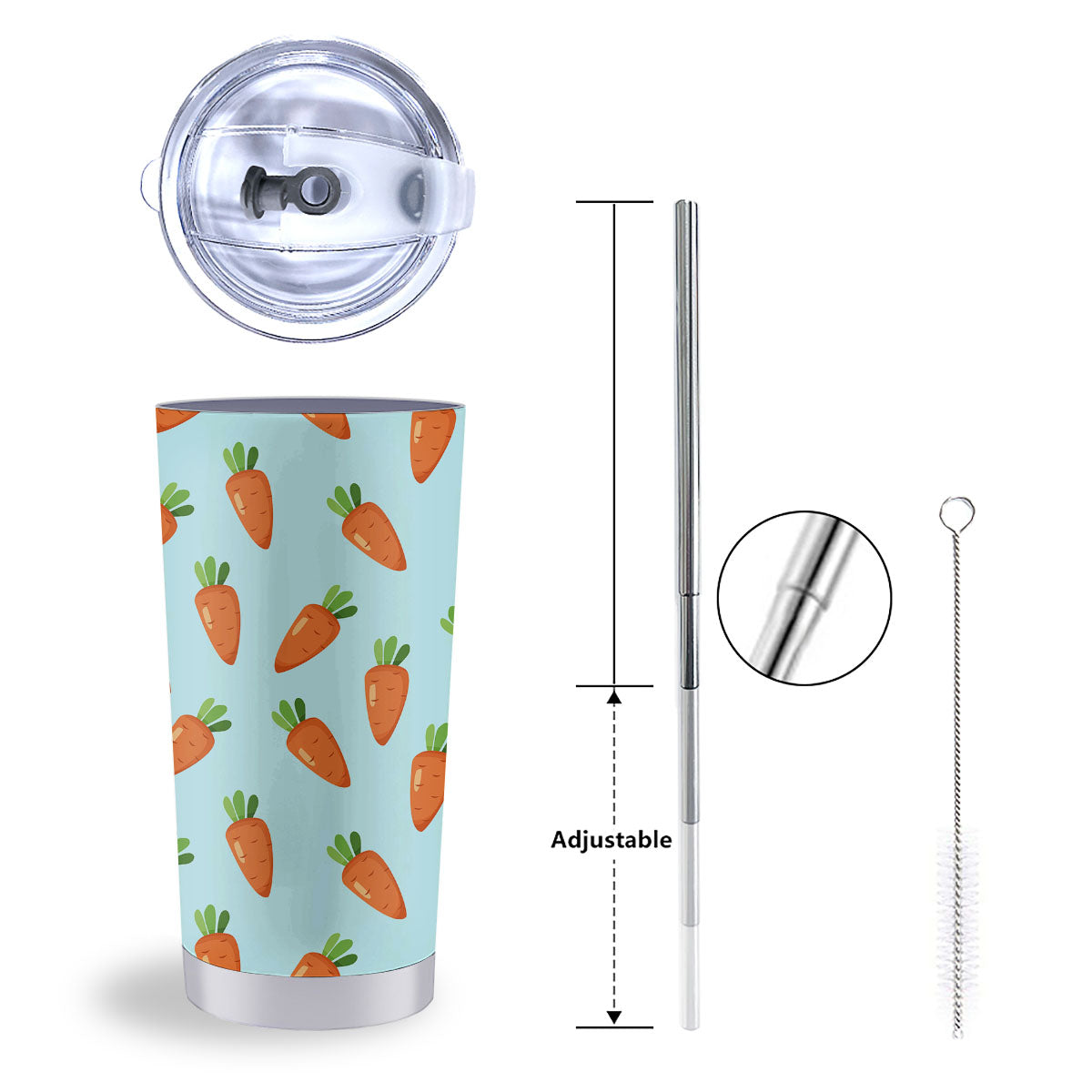 Carrot Print Pattern Tumbler-grizzshop