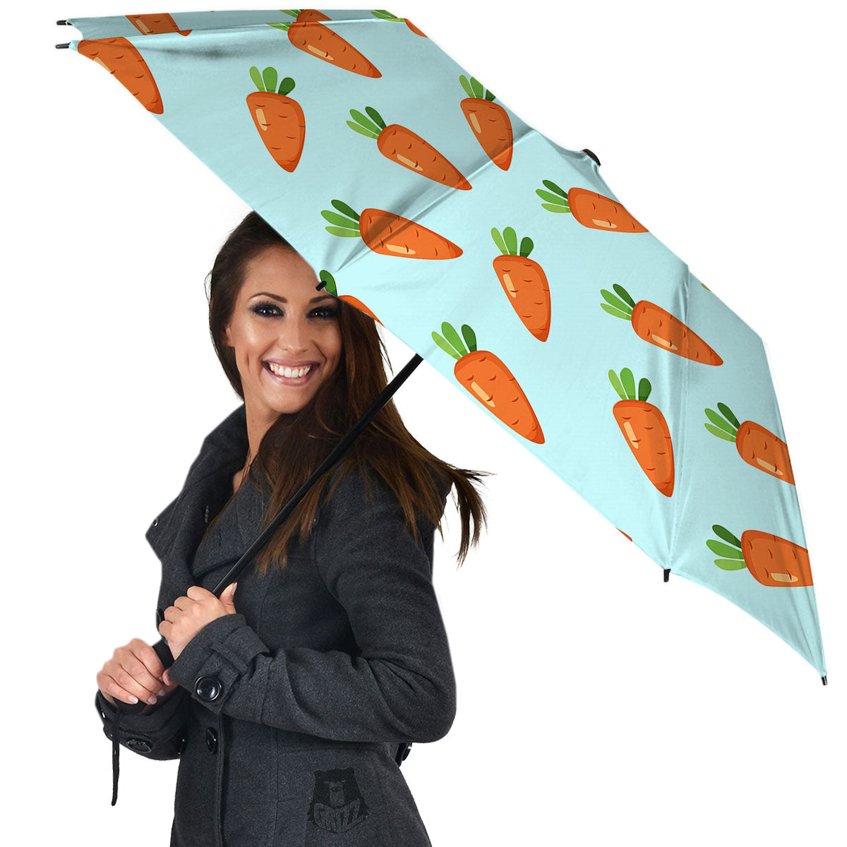 Carrot Print Pattern Umbrella-grizzshop