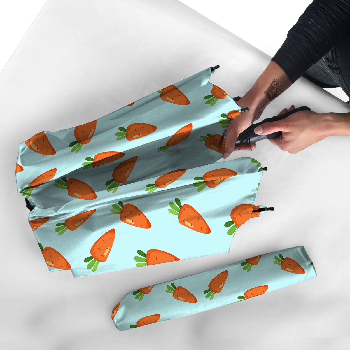 Carrot Print Pattern Umbrella-grizzshop