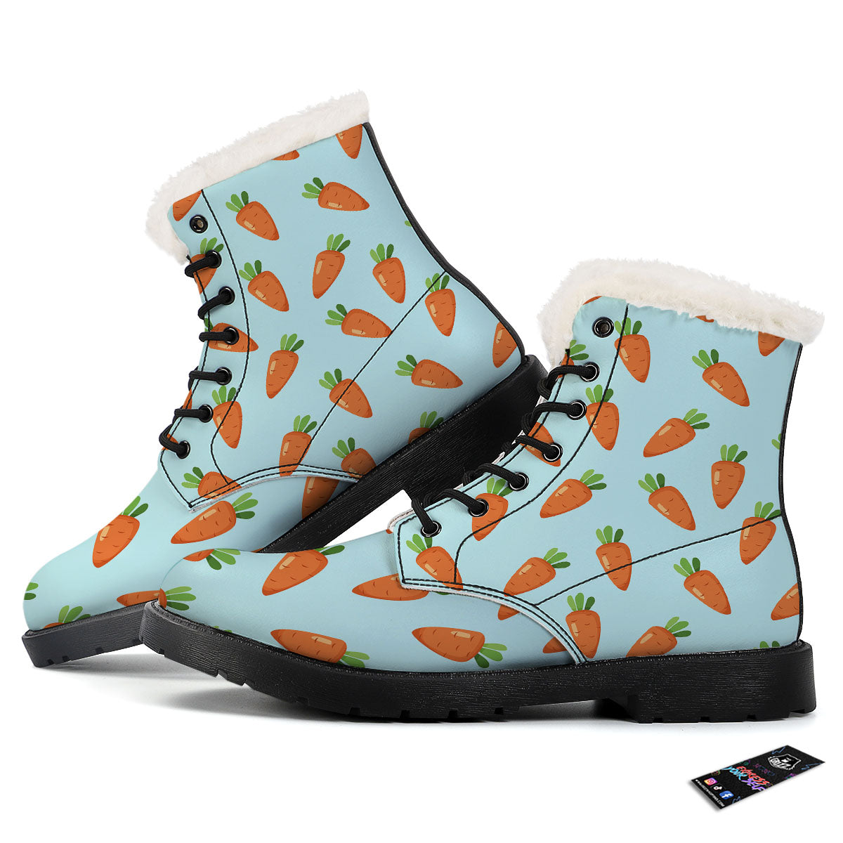 Carrot Print Pattern Winter Boots-grizzshop