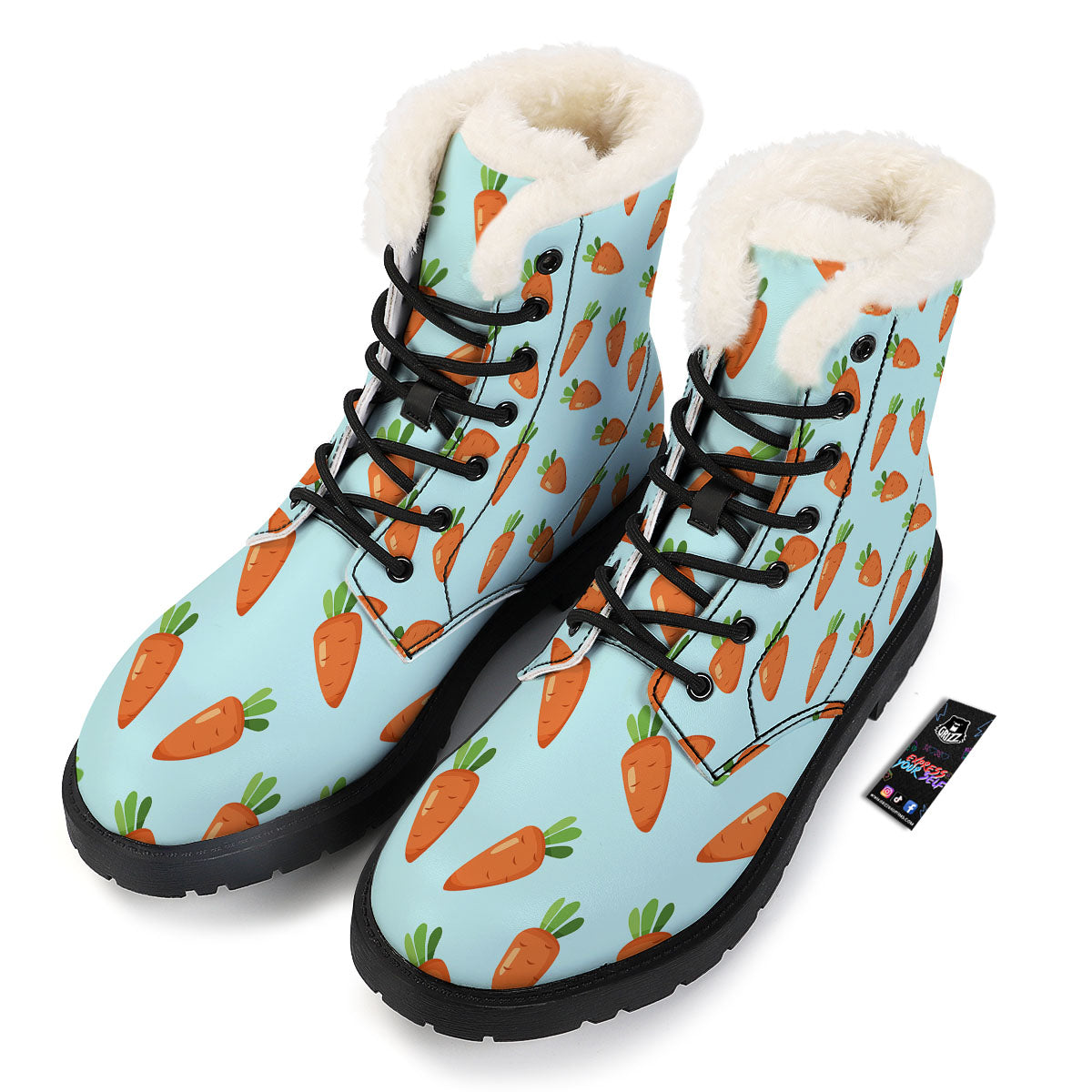 Carrot Print Pattern Winter Boots-grizzshop