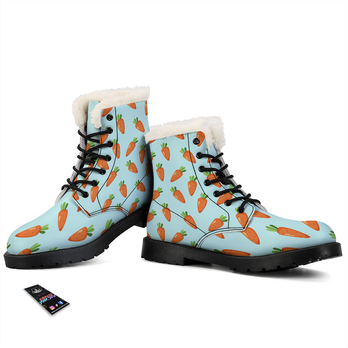 Carrot Print Pattern Winter Boots-grizzshop