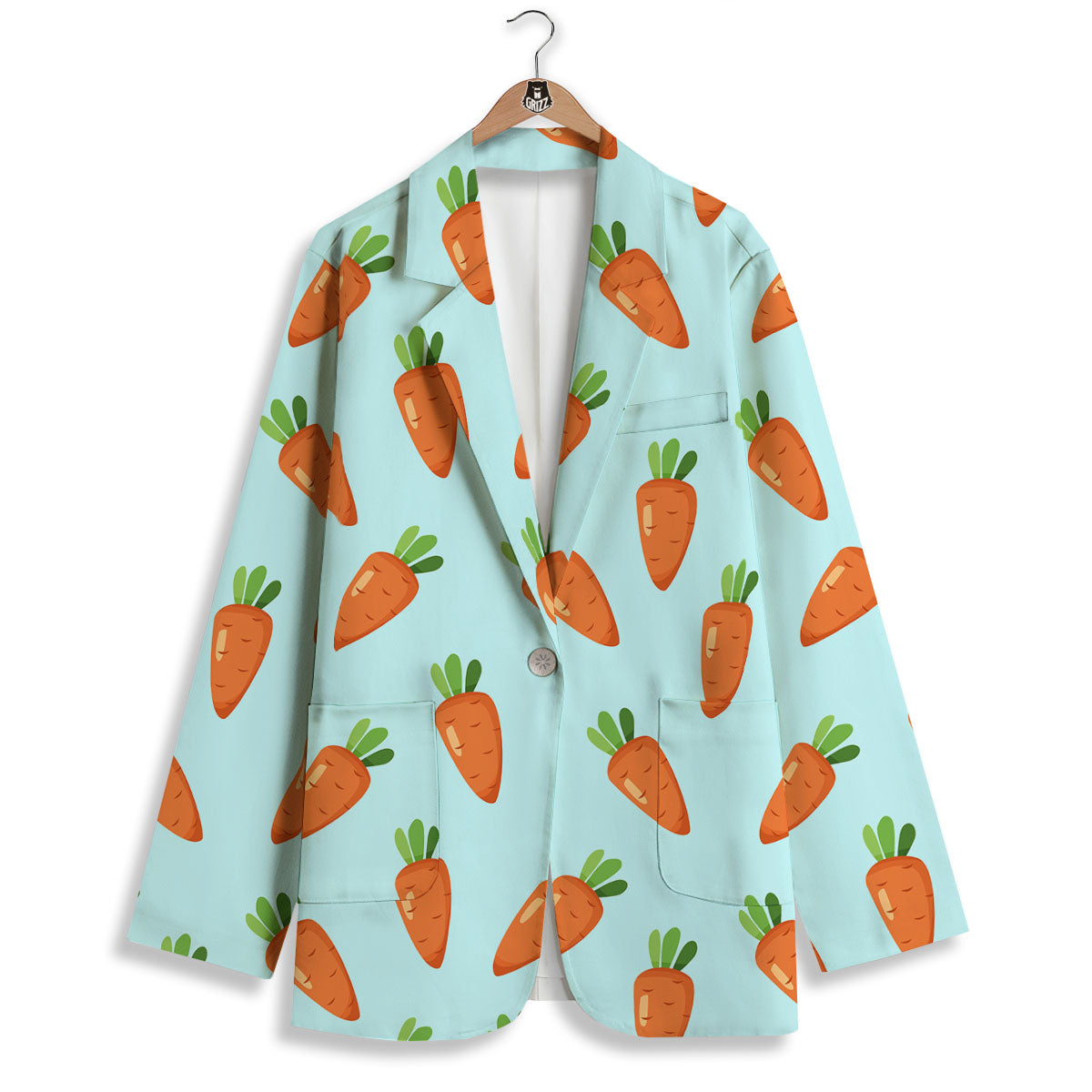 Carrot Print Pattern Women's Blazer-grizzshop