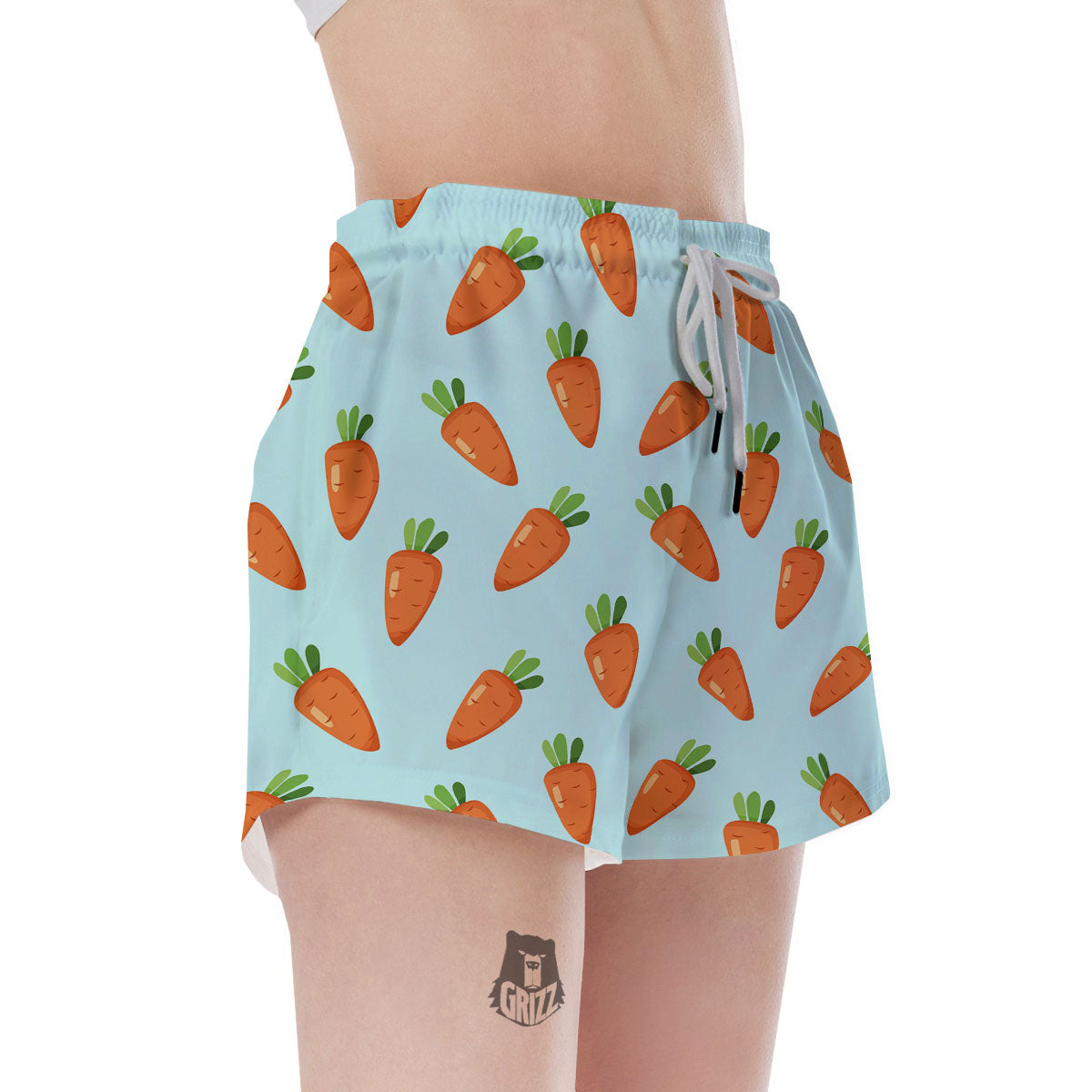 Carrot Print Pattern Women's Shorts-grizzshop