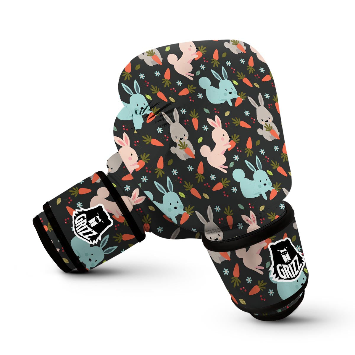 Carrot Rabbit Bunny Pattern Print Boxing Gloves-grizzshop
