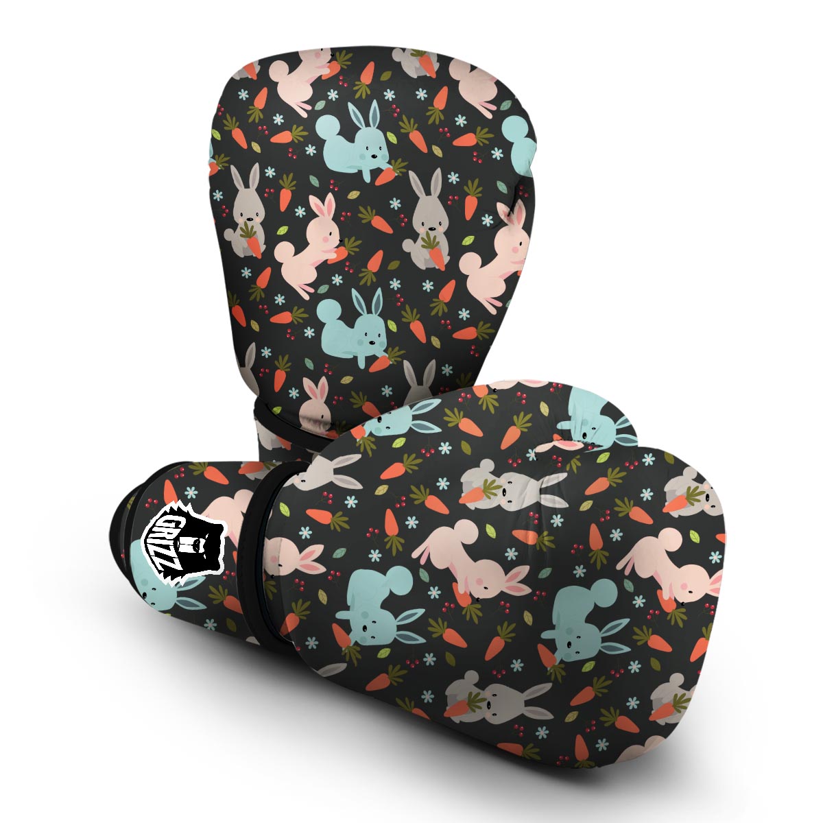 Carrot Rabbit Bunny Pattern Print Boxing Gloves-grizzshop
