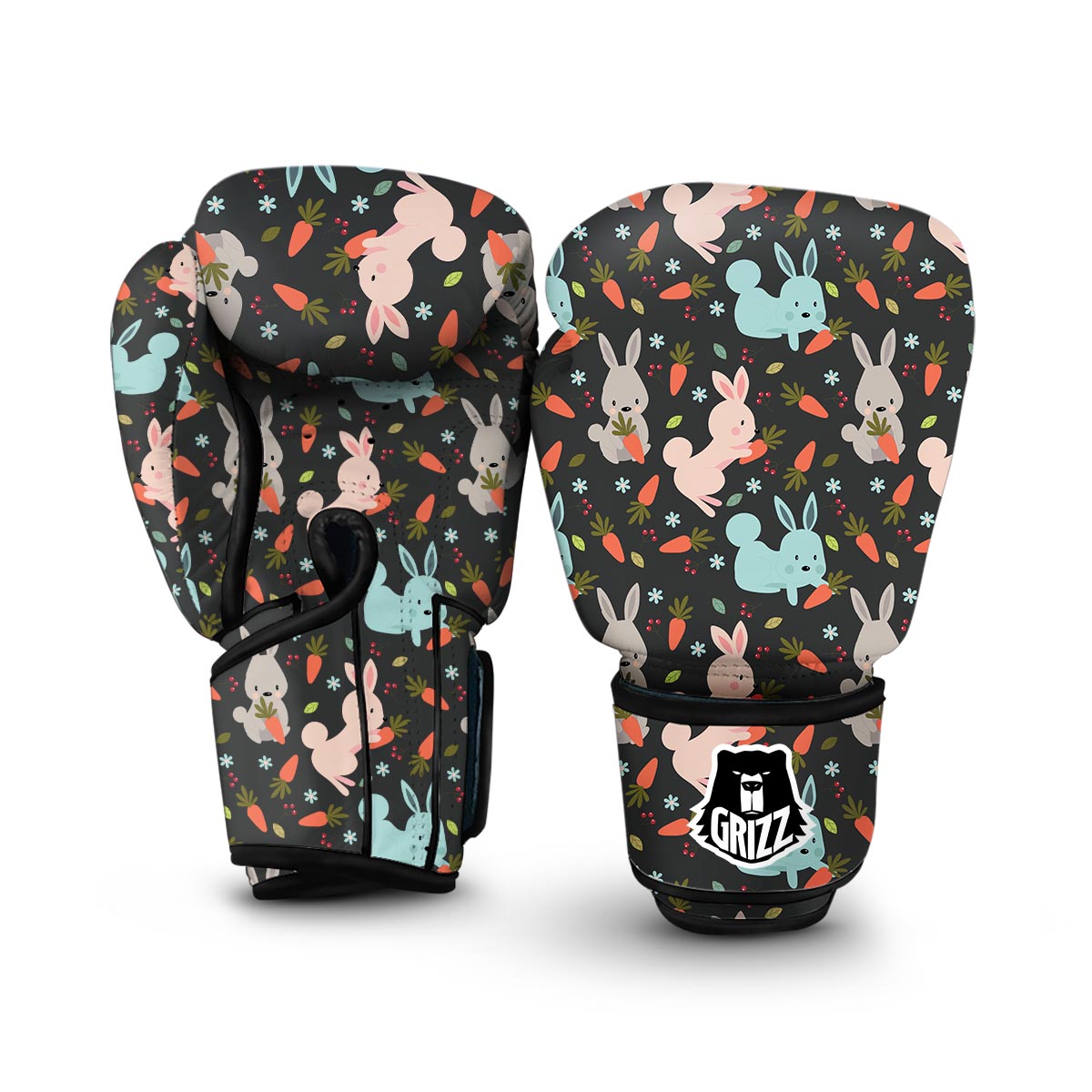 Carrot Rabbit Bunny Pattern Print Boxing Gloves-grizzshop
