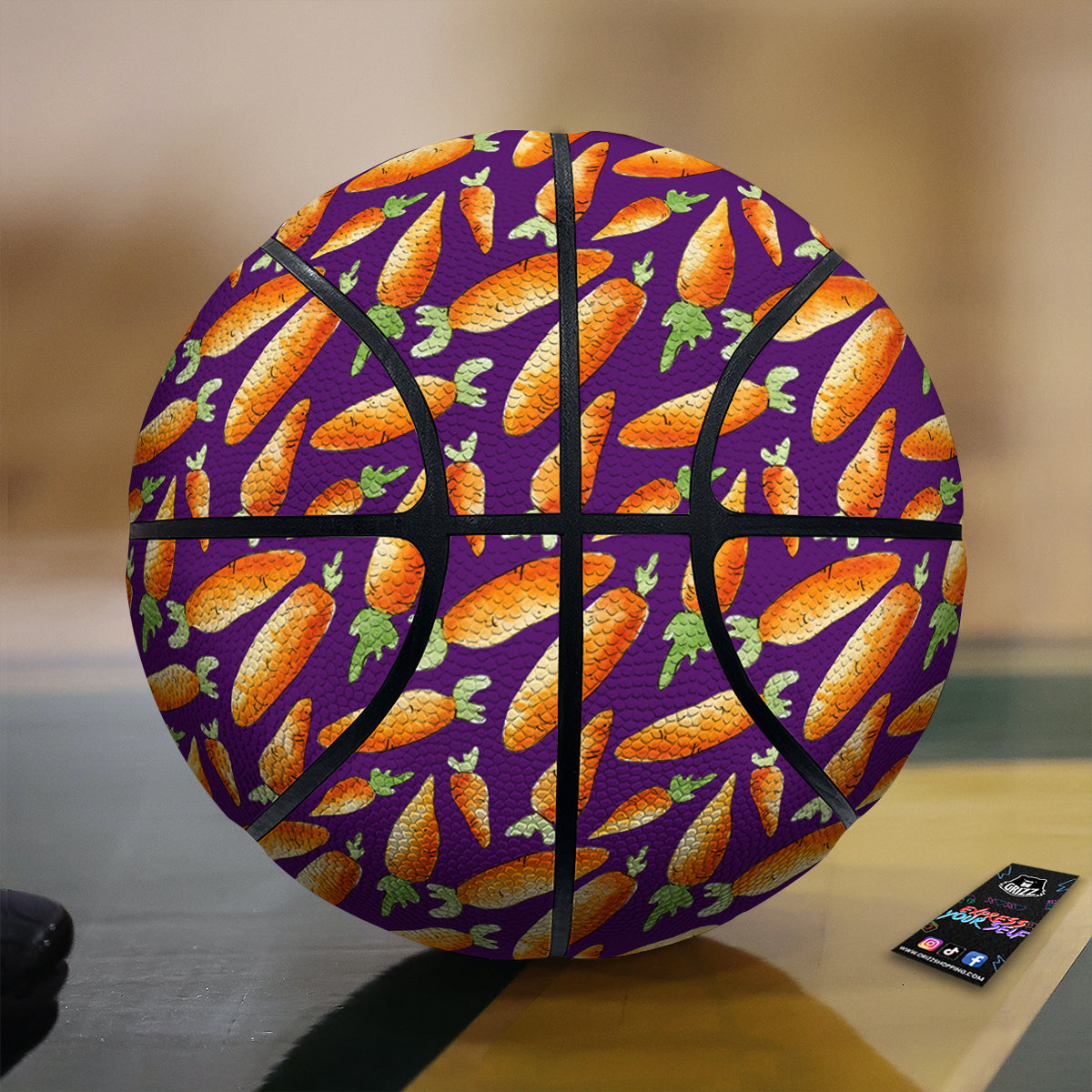 Carrot Watercolor Print Pattern Basketball