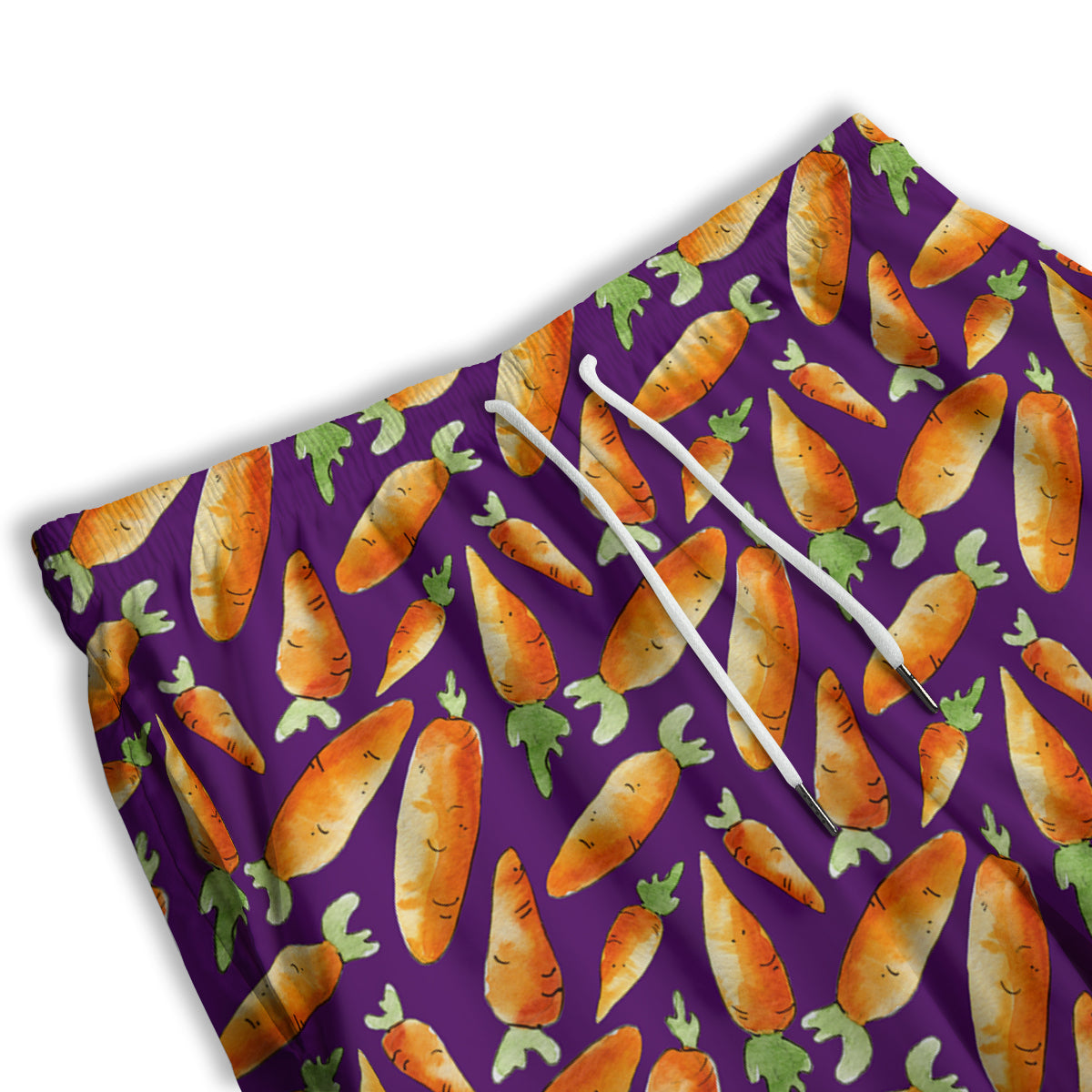 Carrot Watercolor Print Pattern Men's Athletic Shorts