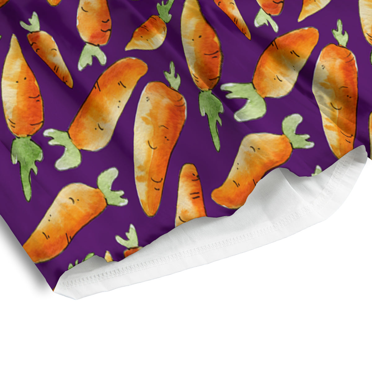 Carrot Watercolor Print Pattern Men's Athletic Shorts